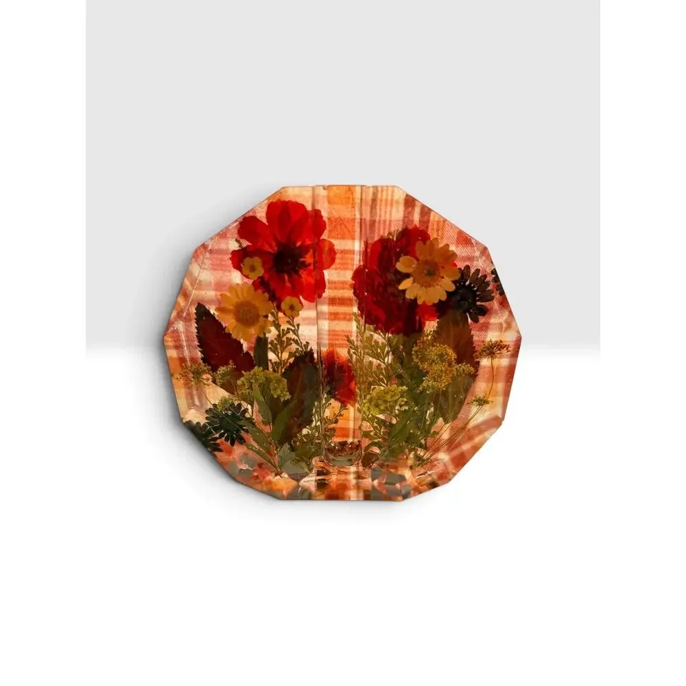 Forever Bloom Autumn Tapestry Epoxy Resin Bud Vase | Pressed Fall Flowers